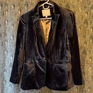 Elegant Anthropology Velvet Brown Blazer